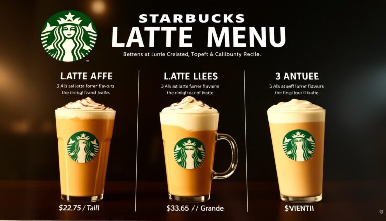 starbucks latte menu price