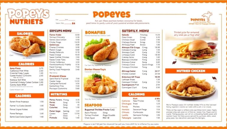popeyes nutrition menu