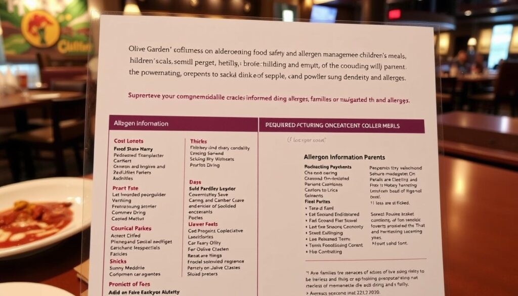 Olive Garden Kids Menu Nutrition Safety